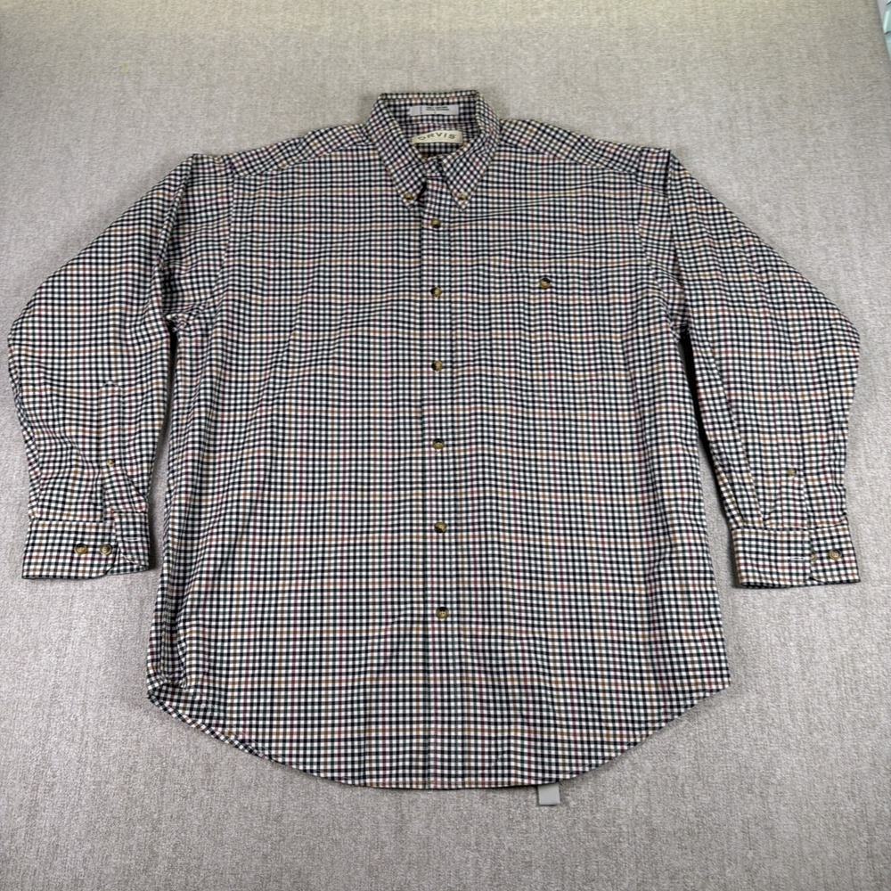 Orvis Shirt Men Size Large Long Sleeve Button Down‎ Trim Fit Colorful Check